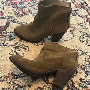 Nine West Olive Suede Ankle Booties